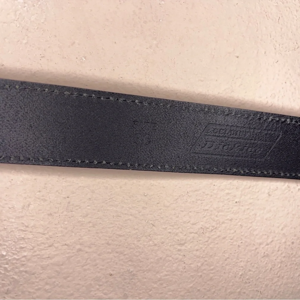 Size 36 Dickies Black Leather Belt Classic Silver Buckle